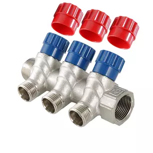 Коллектор с регул. вентилями, 3/4"х3 вых. 1/2" нар. (VTc.560.N.0503)
