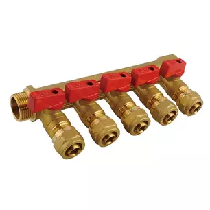 Кол. с шар. кран 3/4"х16*5-вых.""(20/1шт) VR705