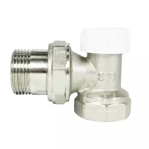 Клапан настроечный (запорный) угловой 1/2" для радиатора, STM