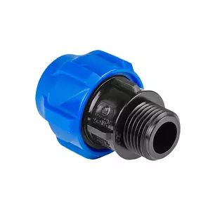 ПЭ Муфта ПНД компр. соединительная с нар. р. 20 х 3/4"  (270/45) VALFEX
