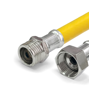Подводка гибкая для ГАЗА Valfex ПВХ с полиэфирной нитью, ЖЁЛТАЯ 1/2", г/ш,1,2 м (100)