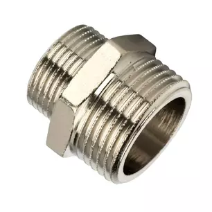 Ниппель переходной  1" х 1/2"  нар-нар  никель  VIEIR  (140/10шт)