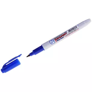 Маркер перманентный Crown "Multi Marker Super Slim" синий, пулевидный