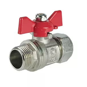 Кран шаровый обжимной НР 16 х 1/2"  бабочка   VALFEX  (100/10)