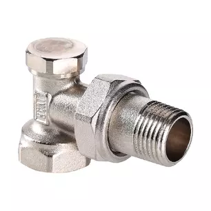 Клапан настроечный (запорный) угловой 1/2" для радиатора, VALTEC